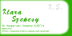 klara szepesy business card